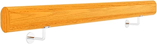 Monseg Stair Banister Handrail Professional Non-Slip Wood Stair Handrail With Stainless Steel Indoor Loft Elderly Railings Handrails Corridor(Size:80Cm) #TOP4