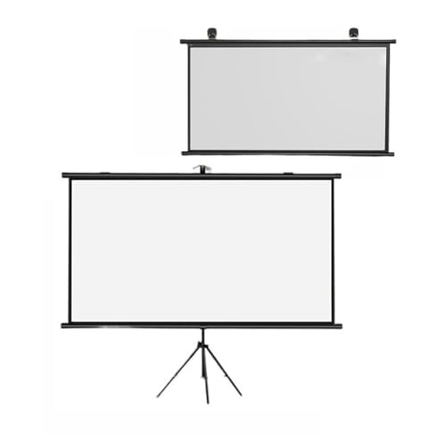 TTENWVNZ Pantalla de Proyector Portátil con Soporte, Pantalla de Cine Al Aire Libre, 4:3/16:9 Ligera, Montado en La Pared Móvil y Compacto para Cine en Casa(72in,16:9)