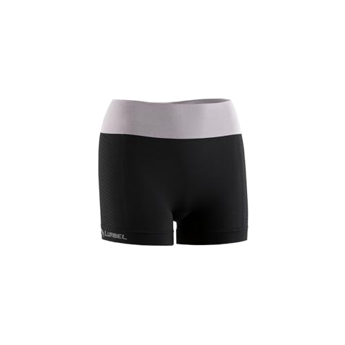 Lurbel Venus Lite W Short de course à pied respirant antibactérien pour femme, Noir/gris glacé, M