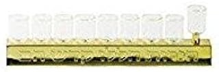 Gold Tin Hanukkah Menorah for Oil Use with Glass Cups