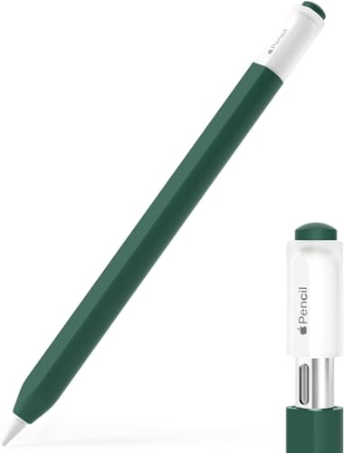 Image of Pencil Case for Apple Pencil (USB-C) 3rd Generation Silicone Protective Cover Sleeve, Supports Magnetic Attachment 3rd Gen (Midnight Green)