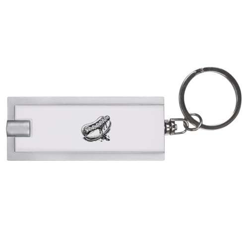 Image of Azeeda 'Saucy Hotdog' LED Torch Keyring – Compact Pocket Flashlight with Keychain – Handy Mini Light for Bags and Keys (KT00053451)