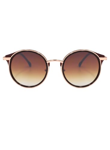 Óculos de Sol Redondo Gatinho Premium Blogueira Elegante UV400 Feminino - Modelo Florença - Cacife Brand (Marrom)