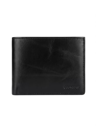 Image of Calfskin Slim Wallets For Men RFID Blocking Leather Front Pocket Mens Minimalist Wallet Bifold Easy Access Ladder Card Slots (Coffee)