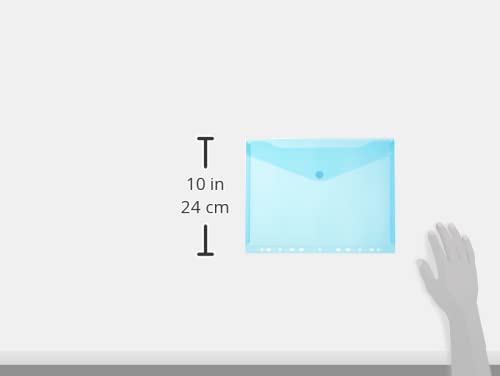 EXXO by HFP 35326 Dokumententaschen Sammelmappen Sichttaschen A4 transparent blau - Dokumentenmappe zum Abheften mit EURO-Lochung, Abheftrand, Klappe und Klettverschluss - 10 Stück, 310 x 235 mm