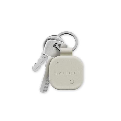 Satechi FindAll Keychain with Find My, Wireless Rechargeable, Location Tracker, Left-Behind Alerts, Loud Audible Chime, Works with iPhone, iPad, Mac – Sand
