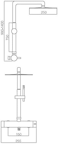 MICE - Columna de ducha con Rociador, Mango de Ducha - Conjunto Barra de ducha extensible - duchas para exterior/interior fabricado en acero inoxidable S.304. Termostatico BTK017/AC