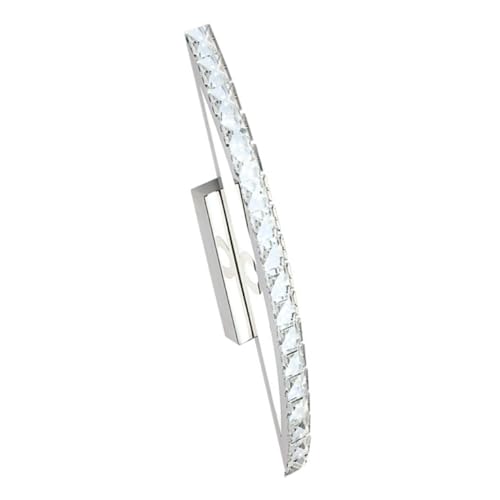 WOONEKY Applique Led Per Specchio Da Bagno 10w 44cm Lampada a Led Antiruggine Luce Bianca Senza Abbagliamento Barra Luminosa Cristallo Per Bagno