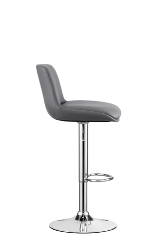 MINCETA Butaco Moderno Tapizado Giratorio con Respaldo para Barra y Altura de Mostrador, Altura Ajustable 24 a 34 pulgadas, Juego de 2, PU en Gris Oscuro miniatura 5