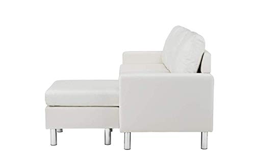 Divano Roma Furniture Modern Sectional, White - Thumbnail 7
