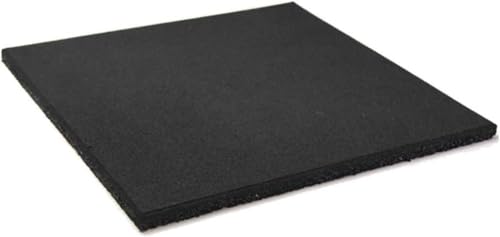 Tb Thayba Loseta de Caucho Maciza Profesional, 50x50cm, para Gimnasios y Fitness, Grosor (Negro, 15mm)