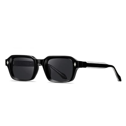 Lunettes de soleil rectangulaires rétro pour homme et femme style punk avec rivets verres UV400