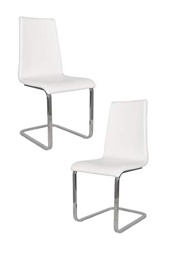 t m c s Tommychairs - Set 2 Chaises Cantilever Berlin avec Pieds en Acier chromé à Haute résistance et Assise en Bois Multicouche, rembourrée et revêtue...