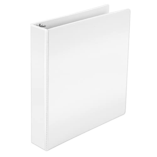 Image of Amazon Basics 3 Ring Binders, 1.5 Inch D-Ring Organizer for School, Home Office, White, 4 Pack