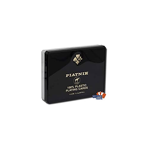 Piatnik Coffret Piatnik Bridge - 2 Jeux de 54 Cartes 100% Plastique - Format Bridge - 4 Index Standards