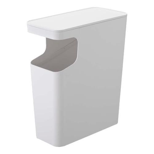 Mesa lateral y caneca de basura blanca YAMAZAKI