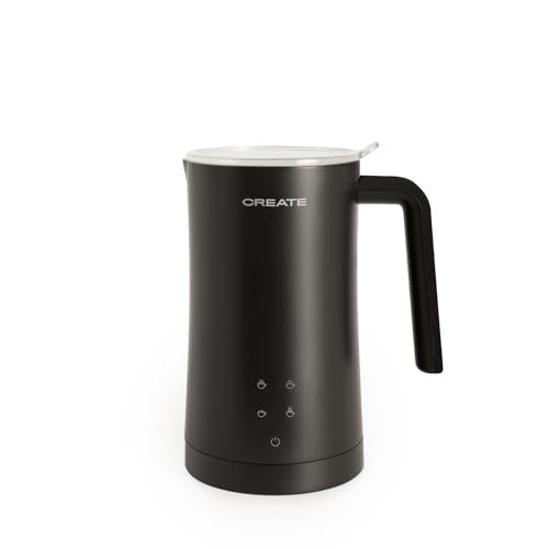 CREATE/MILK FROTHER STUDIO/Espumador calentador de leche eléctrico negro/Pantalla táctil, 4 programas automáticos, sitema de seguridad, 350ml, uso en frío o en caliente, 400 W