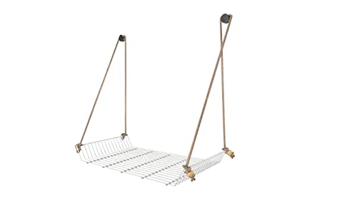 Image of Meshable Weebill Metal Wall Shelves | Wire Mesh Hanging Shelf for Home Decor | Multi Porpose Floating Shelf with Jute Rope | Durable, Modern & Stylish Wall Shelf - Single Tier (White)