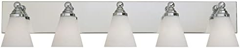 Designers Fountain Hudson 5-Light Bathroom Vanity Light Fixture, Chrome, 6495-CH Silver