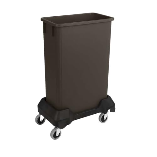 Image of 23 Gallon Slim Rectangular Garbage Can with Wheels - Brown