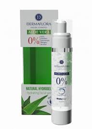 Dermaflora Hydrating Face Gel Moisturiser 50ml, Aloe Vera, Hyaluronic Acid & Panthenol, Lightweight, Non-Sticky
