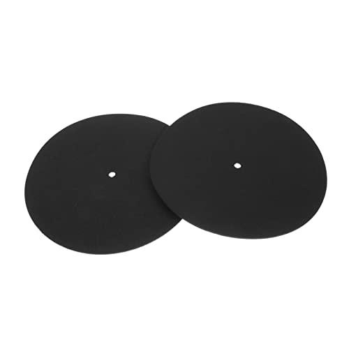 Balacoo 2Pcs Vinyl Protective Pad for Phonograph Records Slip Turntable Mats Thickness Home Disc Mat to Reduce Vibration and Scratching