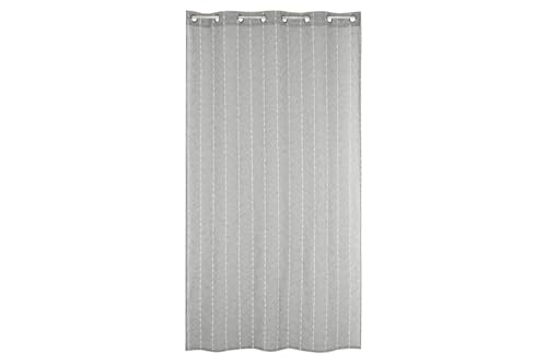 Rideau brodé gris polyester 140x260 pour une ambiance cosy - 6