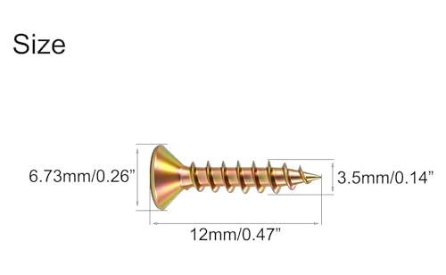 Tornillos de madera NACX 3.5 x 12mm cabeza plana Phillips 200 unidades miniatura 2