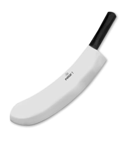 Pirge Ecco Mezzaluna Cucina Grande per Carne 40 cm - Coltello Monolama per Erbe, Macellaio, Cucina Professionale - Coltello da Cucina in Acciaio Inossidabile - Design Ergonomico con Manico in Plastica