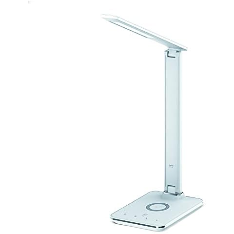 Desk Lamp, Bedside Reading Lamps with wireless charger , Dimmable LED Desk Lamp 3 Light Modes x 4 Brightness Levels, fully adjustable Study Lamp, touch sensor controls, Flexible Desk Lamp for Bedroom Cover