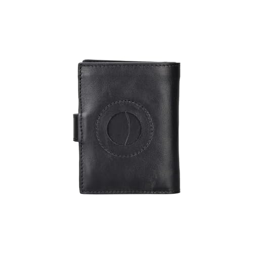 Handmade Genuine Leather Mechanized Pop-up AirTag Wallet with RFID Protector for Men and Women (Black)3