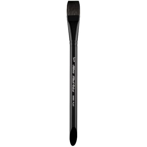 Silver Brush Limited 3008S-3/4 Black Velvet Square Wash Paintbrush for Watercolor, Gouache, Inks, & Dyes, Size 3/4 Inch, Short Handle Cover