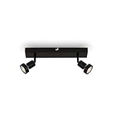 briloner - spot da soffitto led, lampada da soffitto orientabile led, plafoniera led, luce bianca calda, nero, 320x70x85 mm