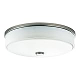 Kichler Ceiling Space 13" LED Flush Mount with Linen Shade and White Acrylic Diffuser in Brushed Nickel