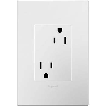 Legrand Adorne 15A Plus-Size Tamper-Resistant Outlet With Matching Wall Plate, 4-Pack (White Finish), Artr153W4Wp #TOP10