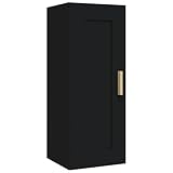 Homgoday Wandschrank Schwarz 35x34x90 cm Holzwerkstoff Wandschrank Model812466