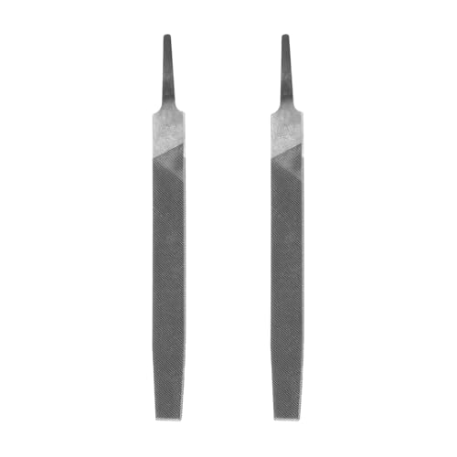 sourcing map 2 limas de corte medio de 15 cm, dientes de doble corte, acero de alto carbono, lima de escofina manual sin mango para quitar desbarbado de metal y madera