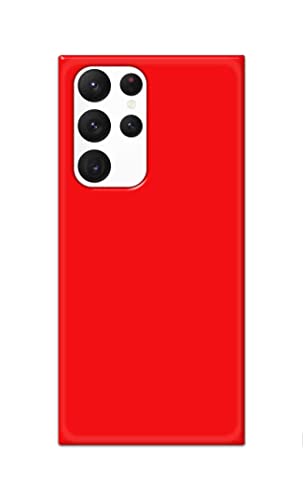 Image of Printed Hard Back Cover Case for Samsung Galaxy S22 Ultra 5G Back Cover (Plain Red) -1803