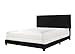 Crown Mark Upholstered Panel Bed in Black, Queen