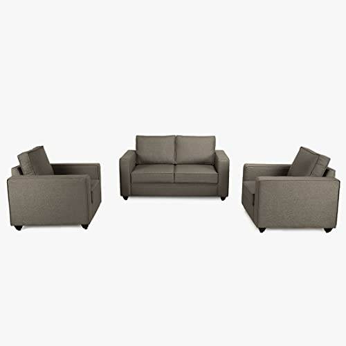 Image of Wakefit Sofa Set | 3 Year Warranty | Sofa 4 Seater, 4 Seater Sofa for Living Room, Wooden Sofa Set, Sofa Set 2+1+1 Seater - Napper(Omega : Grey)