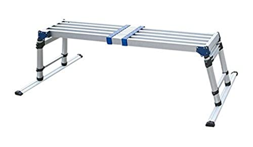 Plataforma de aluminio telescópica para reformas y trabajos en altura con sistema plegable