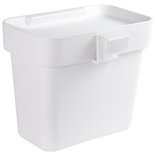 Caneca de basura pequeña blanca para cocina con tapa