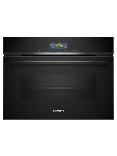 Siemens CB774G1B1, iQ700 Smarter Einbau-Kompaktbackofen, 60 x 45 cm, Made in Germany, Schwarz, activeClean Pyrolyse & humidClean Hydrolyse, Air Fry, Automatikprogramme, Farbiger Touchscreen