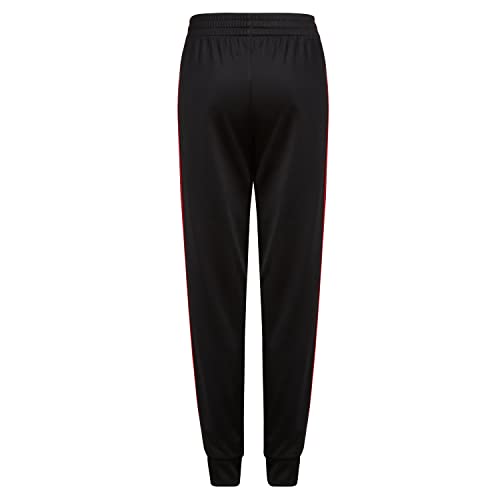 adidas Calça jogger clássica de tricô 3s com cintura elástica grande para meninos, Preto com vermelh