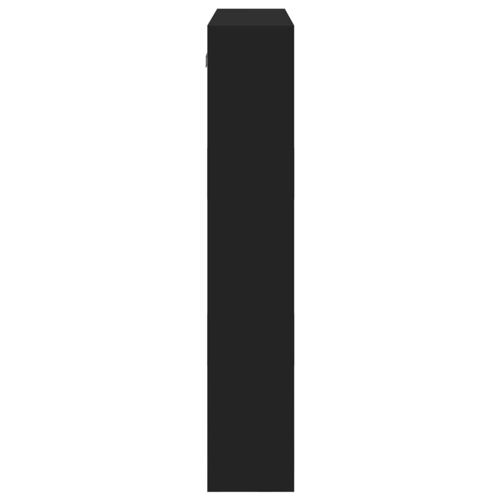 Armario de pared, negro, 80 x 15 x 80 cm, material madera, estantería de pared para dormitorio, baño, estantería de pared, armario de pared que ahorra espacio, almacenamiento de baño fácil