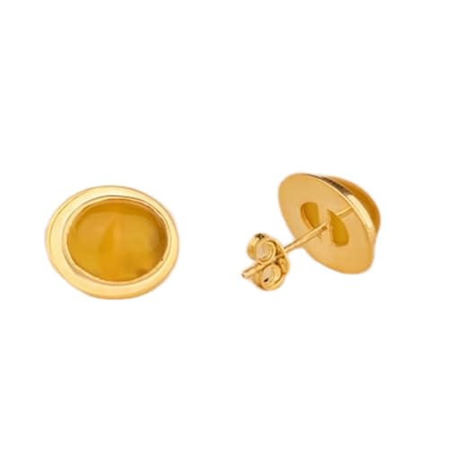Boucles d'oreilles en agate jaune naturelle style minimaliste chic