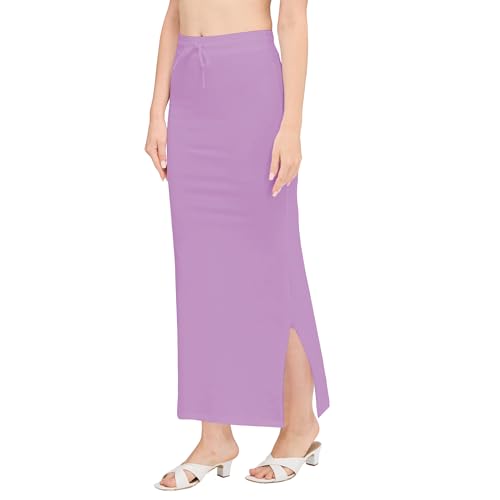 Image of DESI GIRL Cotton Lycra Stretchable Saree Shapewear Petticoat with Drawstring for Women | Fishcut Saree Petticoat with Side Slit for Easy Movement | Saree Shaper | Long inskirt