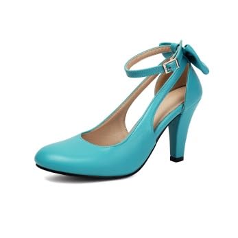 Women's Mary Jane Bow Pump Heel Retro 1920s Vintage Round Closed Toe 1950s Dress Shoes