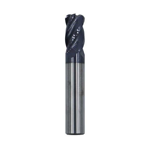 Image of 1 /2in Solid Carbide Corner Radius End Mill,30 Degree Helix-0.125inCorner Radius, 4 Flutes,AlTiN Coated Bits Tool for Medium Hardness Steel, Brass, Iron