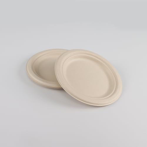 Small-plates-Premium-appetizer-dessert-plates-fruits-baby-parties-salad-100-Compostable-and-Unbleached-Made-with-sugar-cane-bagasse-Microwavable-Heavy-Duty-125-Count-7-inches